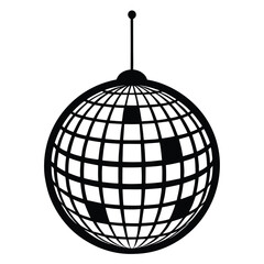 disco ball line art silhouette vector illustration