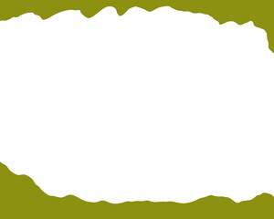 Obraz premium Blank paper design with ripped edges and torn texture creates a grunge frame over a green background of grass and leaves for an old vintage art illustration