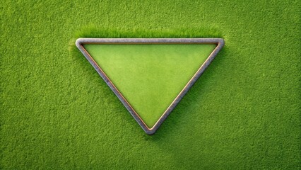 Serene Green Triangle Embedded in Lush Turf, a Symbol of Environmental Harmony and Natural Balance