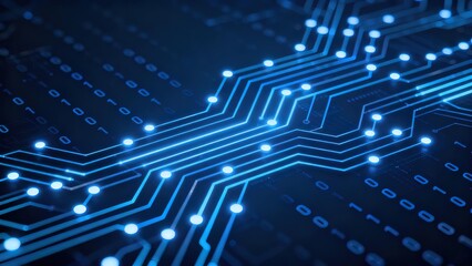 Blue glowing circuit board