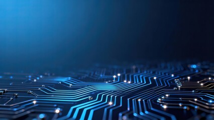 Closeup of illuminated circuit board