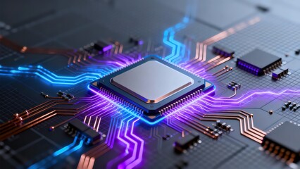 Electronic circuit with glowing pathways