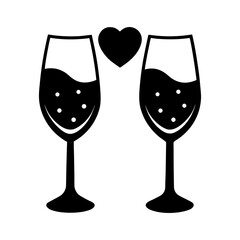 Love Toast Wine Glasses – Romantic Icon Design.