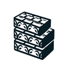 Stacked Patterned Socks Vector Icon Set