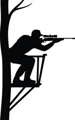 Hunter in tree stand