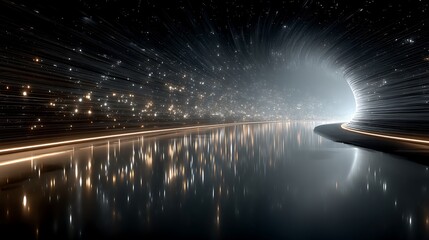 Modern sci fi space tunnel high resolution photo