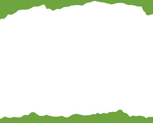 Obraz premium Green grass border design featuring torn paper on a nature background with green leaves and summer foliage vector illustration