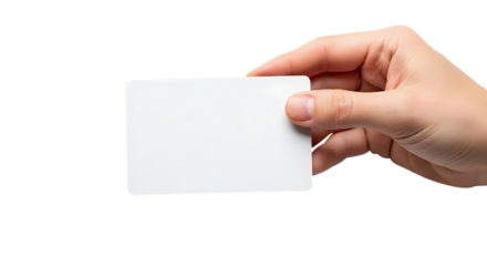 Hand holding blank card