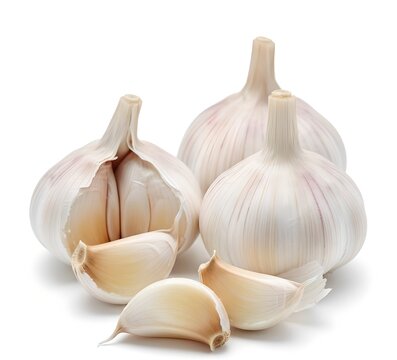 garlic on white background