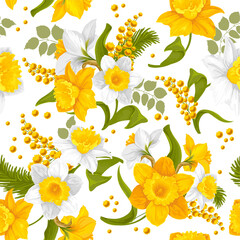 seamless pattern with yellow flowers