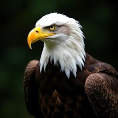Fototapeta premium American bald eagle on white background in zoo setting