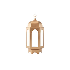 A beautiful copper-colored traditional arabic lantern isolated on a black background