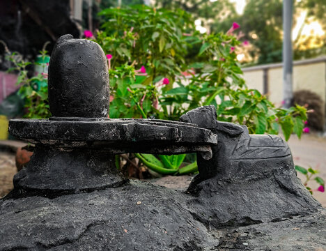 Shiva Linga made up of black stone