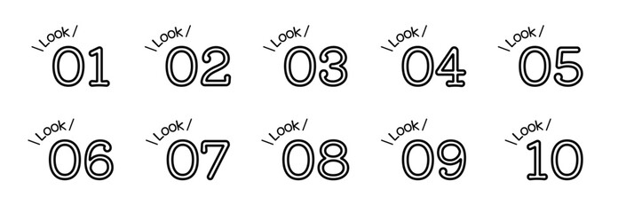 LOOK！ シンプル＆スタイリッシュ。数字のアイコンセット。