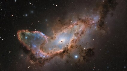 Stunning Heart Nebula Celestial Formation in Deep Space.