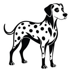 dalmatian line art silhouette vector illustration