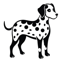 dalmatian line art silhouette vector illustration