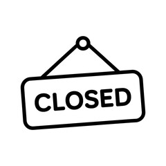 Minimalist black closed sign icon