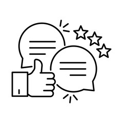 Customer Feedback Icon: Vector Line Icon for Reviews and Satisfaction Concepts. Customer feedback icon, review icon, rating icon, customer satisfaction icon, and service improvement icon.