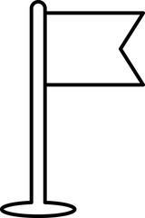Flag on pole marker destination icon line art