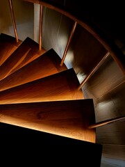 Wooden spiral staircase 