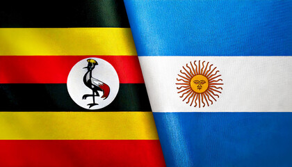 アルゼンチンの国旗とウガンダの国旗(Argentina flag & Uganda flag.)
