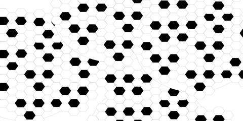 Monochrome ball seamless pattern for sports games football or soccer. Black and white geometric background made of repeating pentagons. Vector