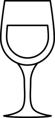 Wine glass filled with liquid icon line art