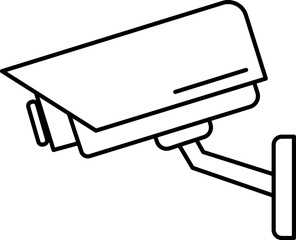 Surveillance security camera icon line art