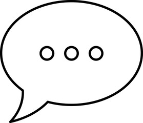Obraz premium Chat speech bubble with three dots icon line art