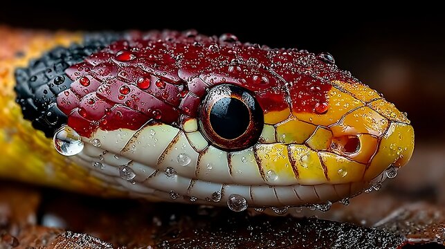 Red black yellow coral snake slithering wallpapers