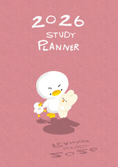  study planner, drawn and calligraphy, background, cover and page, back to school 