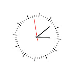 Round wall clock design. clock without numbers. modern clock isolated on white background. vector illustration