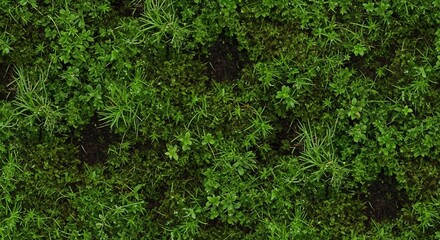 Obraz premium Dense Green Moss Texture - A Detailed Close-Up of Lush Vegetation.
