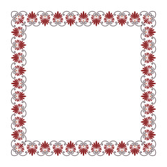 Beautiful floral Border square frame. Classic Endless pattern frame border Roman Empire. Square decorative frame. Seamless classic Greek ornament. Typical egyptian, assyrian and greek motives