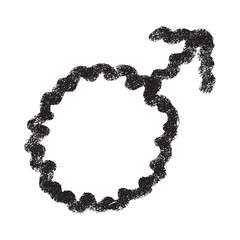 Hand drawn male gender identity sign Symbol used to represent sex and gender