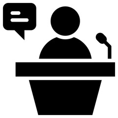 Public speaking icon for management productivity, business, website, application, printing, document, poster design, etc