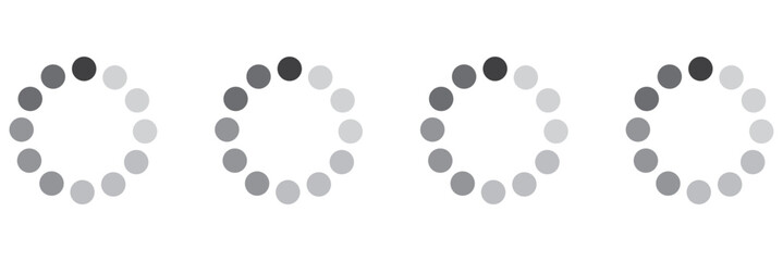 Loading icons. Load. Load bar icons. Set of loading icon in a row, isolated on white background. Eps10