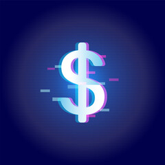 Digital Wallet Glitch Background Fintech Technology