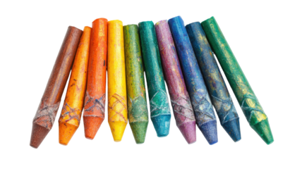 Wax pastel colorful crayons bright assorted sticks art supplies smooth pigment texture drawing tools isolated on white background