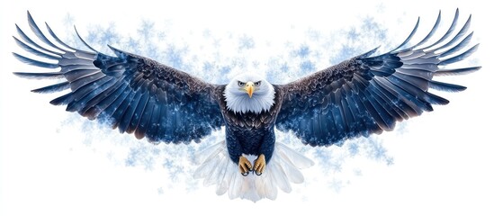 Bald eagle in flight