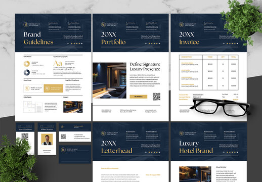 Blue And Brown Brand Guidelines Hotel Luxury Branding