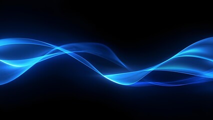 Luminous blue light on black background