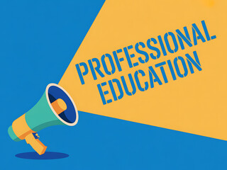 Professional education announcement concept illustration with a megaphone