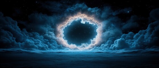Mysterious night sky circle opening