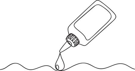 Obraz premium Continuous one line drawing of a cosmetic serum dropper bottle for skincare concept, minimalist beauty outline for International Beauty Day, vector illustration