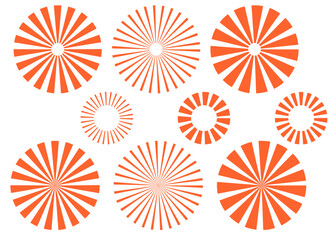 とてもシンプル集中線のセット　赤