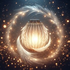 magic lamp on a dark christmas background 