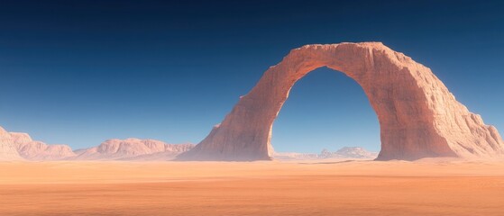 Desert landscape with rock arch