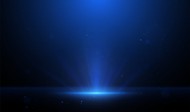 Round frame of blue bokeh lights for modern corporate awards. This tech-inspired border is perfect for digital certificates, employee achievement graphic, and innovation awards in the tech and finance